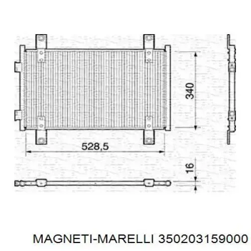 Радиатор кондиционера 350203159000 Magneti Marelli