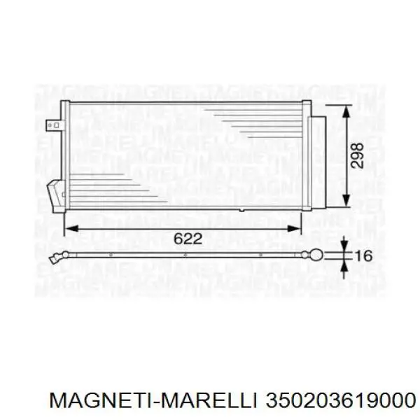 Радиатор кондиционера 350203619000 Magneti Marelli