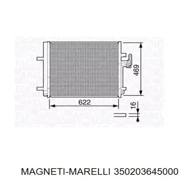 Радиатор кондиционера 350203645000 Magneti Marelli