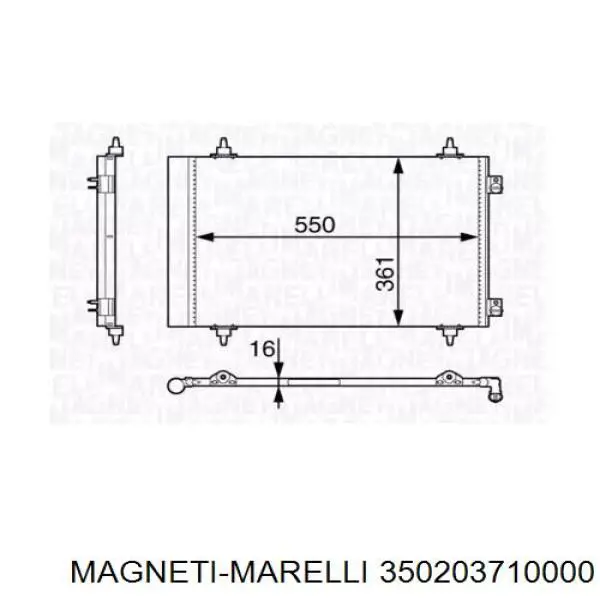 Радиатор кондиционера 350203710000 Magneti Marelli