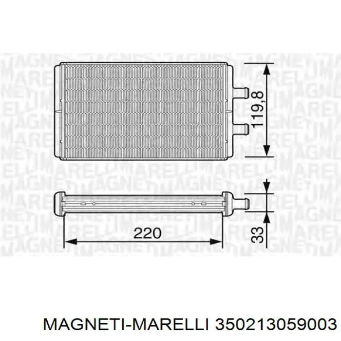 Радиатор печки (отопителя) Magneti Marelli 350213059003 цена, от 21.21 USD