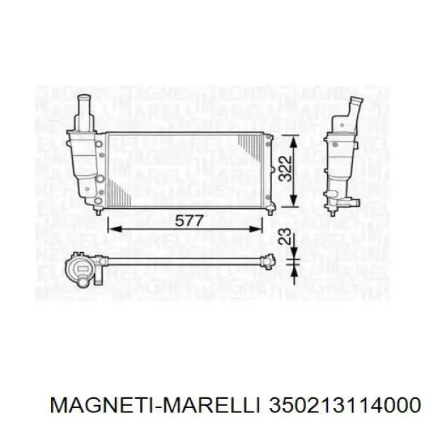 Радиатор 350213114000 Magneti Marelli