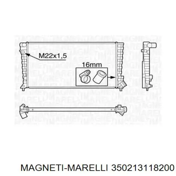 Радиатор 350213118200 Magneti Marelli