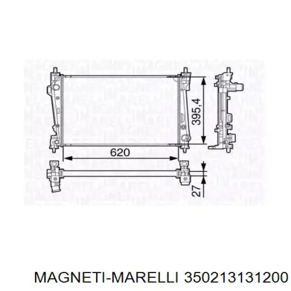 Радиатор 350213131200 Magneti Marelli