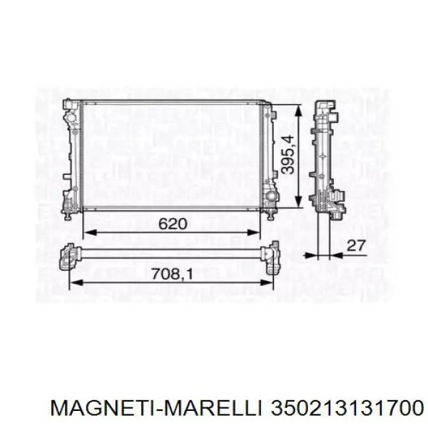 Радиатор 350213131700 Magneti Marelli