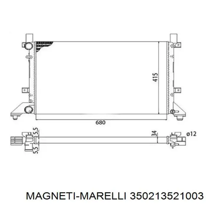 Радиатор 350213521003 Magneti Marelli