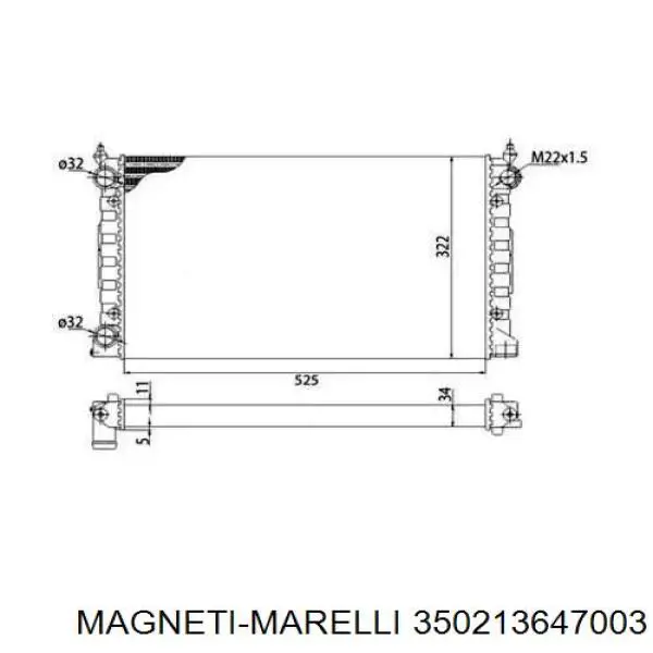 Радиатор 350213647003 Magneti Marelli