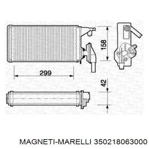 Радиатор печки 350218063000 Magneti Marelli