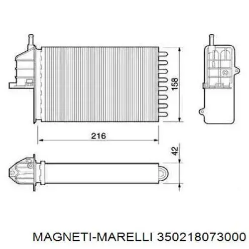 Радиатор печки 350218073000 Magneti Marelli