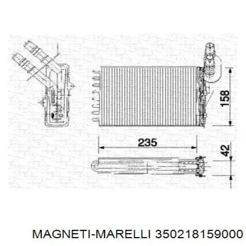 Радиатор печки 350218159000 Magneti Marelli