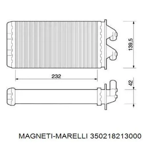 Радиатор печки 350218213000 Magneti Marelli