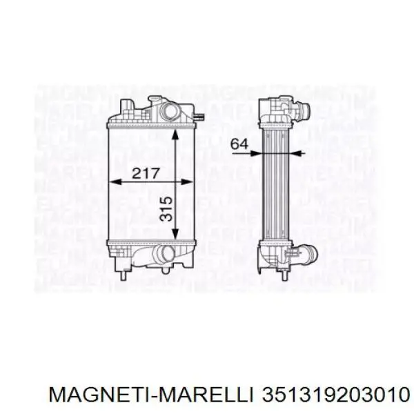 Интеркулер 351319203010 Magneti Marelli