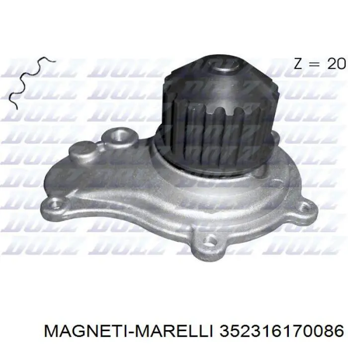 Помпа охлаждения Magneti Marelli 352316170086 цена, от 30.52 USD