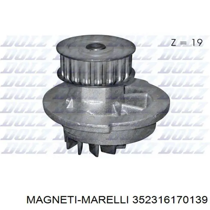 Помпа охлаждения Magneti Marelli 352316170139 цена, от 18.85 USD