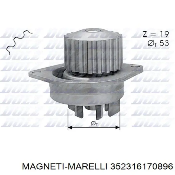 Помпа водяна, (насос) охолодження 352316170896 Magneti Marelli