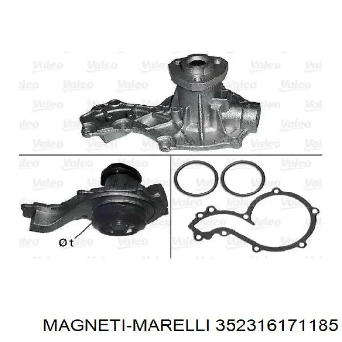 Помпа водяная (насос) охлаждения, в сборе с корпусом 352316171185 Magneti Marelli