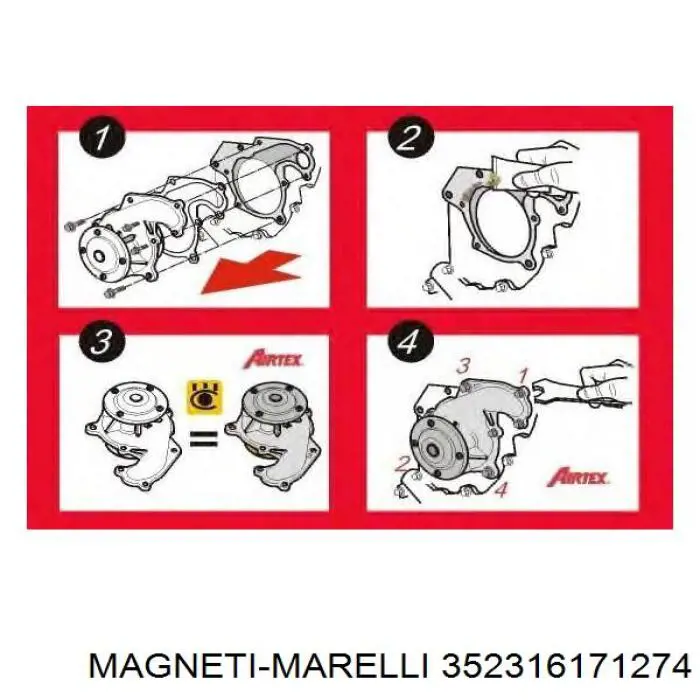Помпа охлаждения Magneti Marelli 352316171274 цена, от 55.95 USD