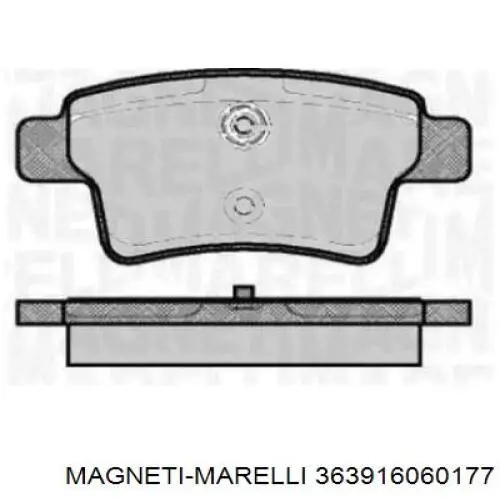 Задние тормозные колодки 363916060177 Magneti Marelli