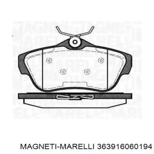 Колодки тормозные задние дисковые Magneti Marelli 363916060194