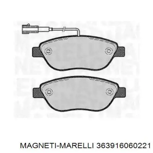 Передние тормозные колодки 363916060221 Magneti Marelli