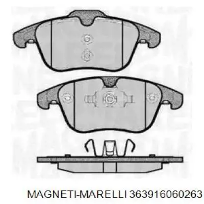 Передние тормозные колодки 363916060263 Magneti Marelli