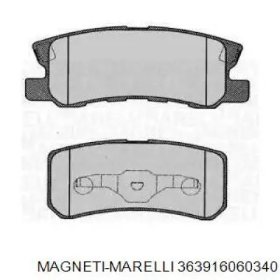 Колодки тормозные задние дисковые Magneti Marelli 363916060340