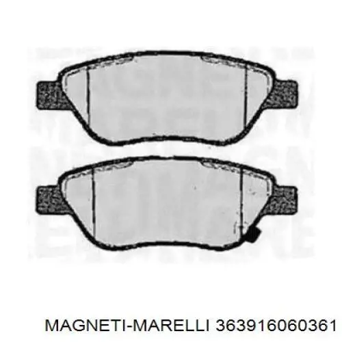 Передние тормозные колодки 363916060361 Magneti Marelli