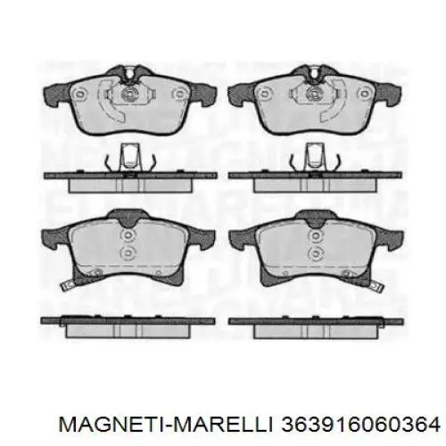 Передние тормозные колодки 363916060364 Magneti Marelli