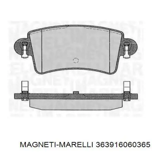 Задние тормозные колодки 363916060365 Magneti Marelli