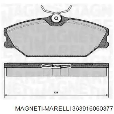 Передние тормозные колодки 363916060377 Magneti Marelli