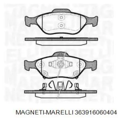 Передние тормозные колодки 363916060404 Magneti Marelli