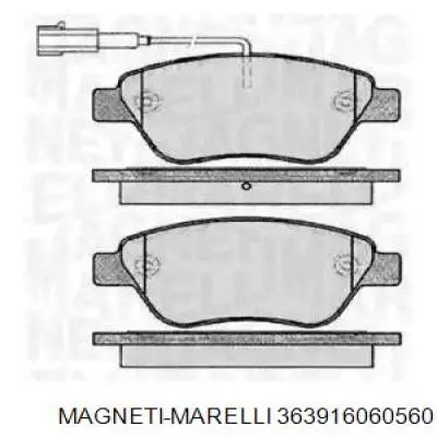 Передние тормозные колодки 363916060560 Magneti Marelli