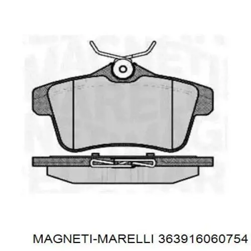 Задние тормозные колодки 363916060754 Magneti Marelli