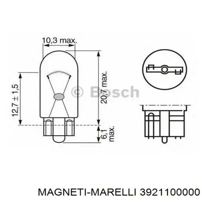 Лампочка освещения салона 3921100000 Magneti Marelli