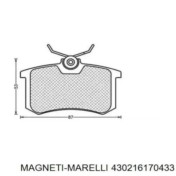430216170433 Magneti Marelli колодки тормозные задние дисковые
