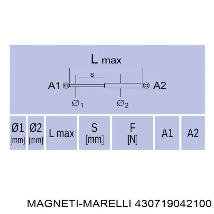 430719042100 Magneti Marelli Амортизатор крышки багажника