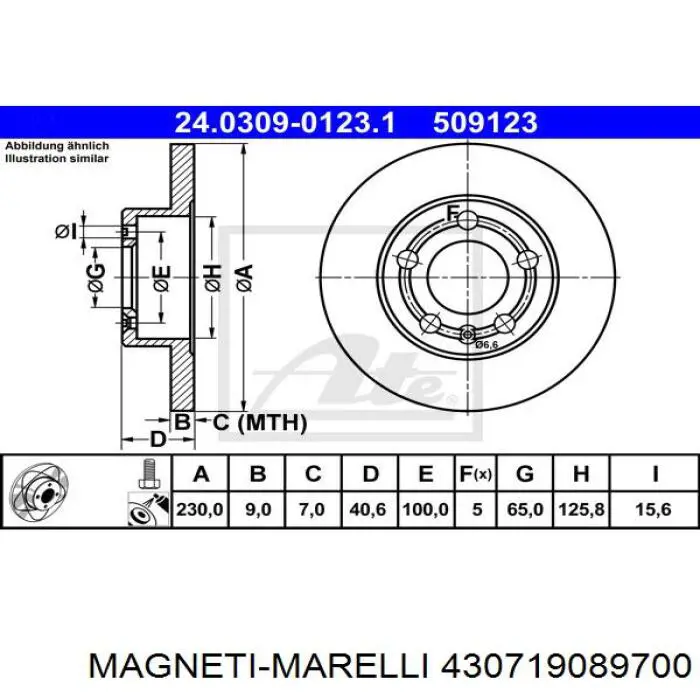 Muelle neumático, capó de motor 430719089700 Magneti Marelli