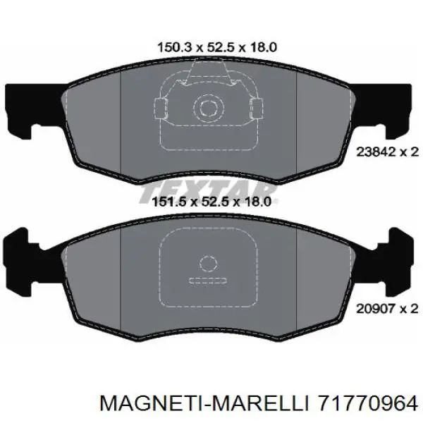 Передние тормозные колодки 71770964 Magneti Marelli
