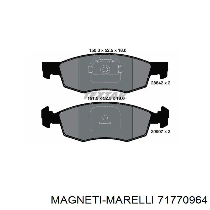 Купить 71770964 Magneti Marelli Колодки тормозные