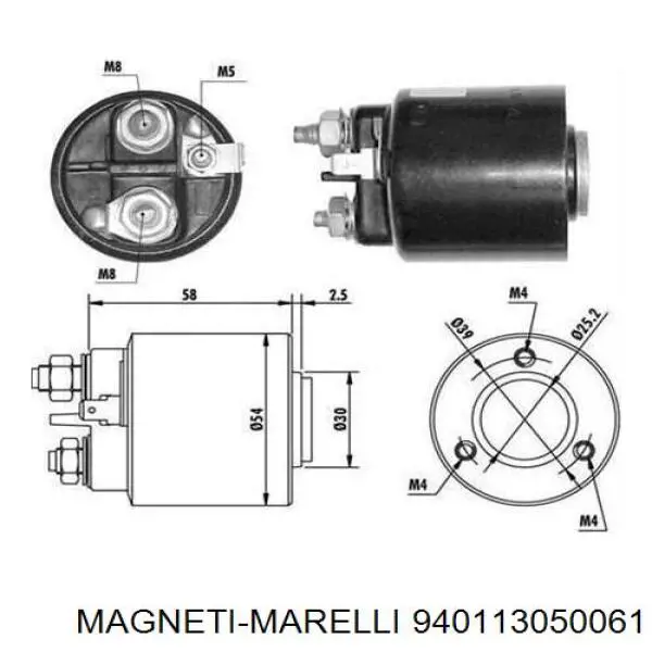 Купить 940113050061 Magneti Marelli Тяговое реле