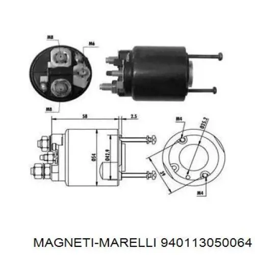 940113050064 Magneti Marelli реле втягивающее стартера