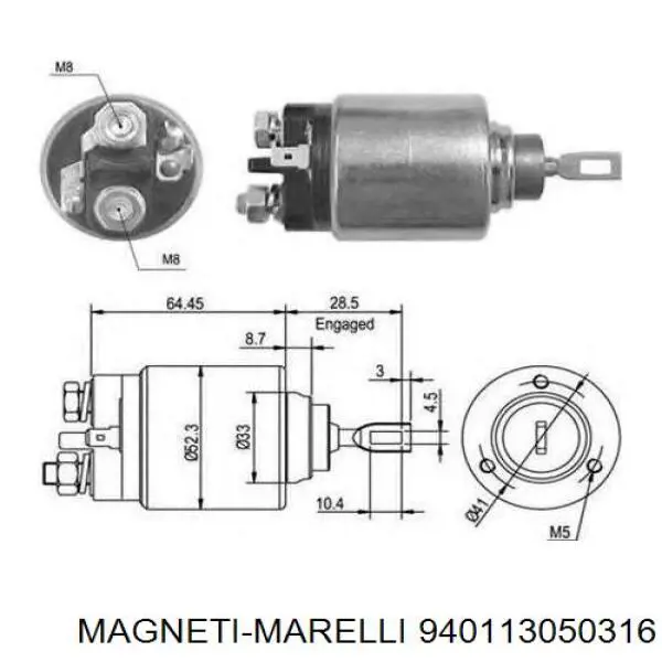 Втягивающее Magneti Marelli 940113050316 цена, от 17.03 USD