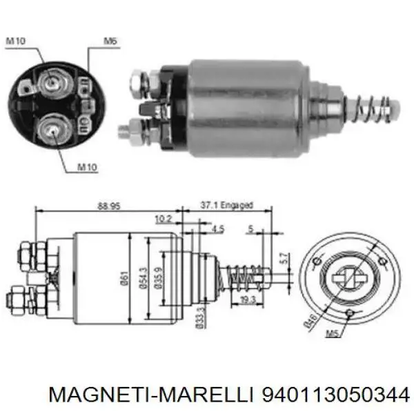 940113050344 Magneti Marelli Тяговое реле стартера