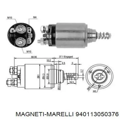 Втягивающее реле стартера 940113050376 Magneti Marelli