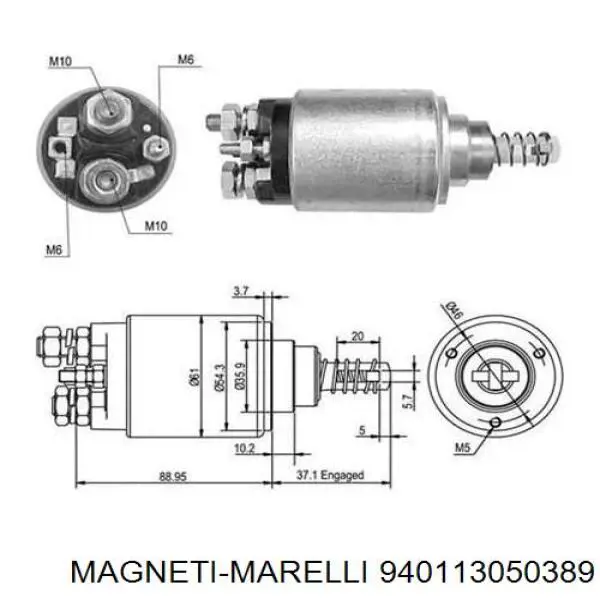 Interruptor magnético, estárter 940113050389 Magneti Marelli