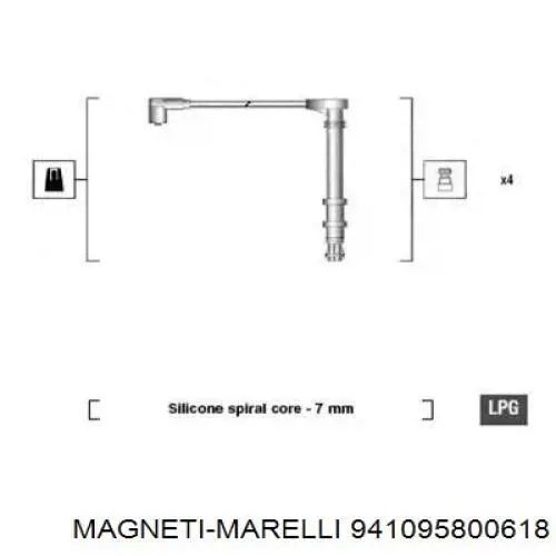 Дріт високовольтні, комплект 941095800618 Magneti Marelli