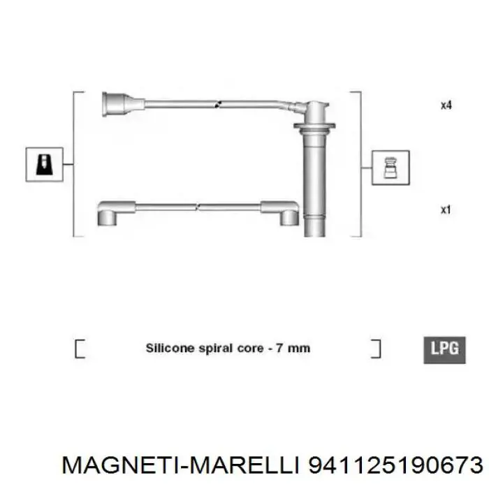 Высоковольтные провода 941125190673 Magneti Marelli