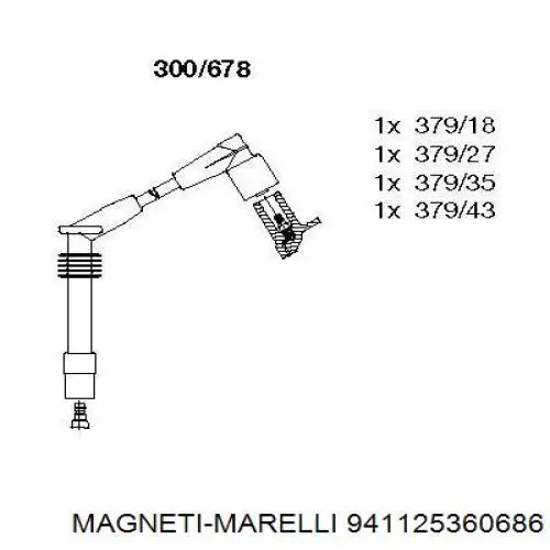 Высоковольтные провода 941125360686 Magneti Marelli