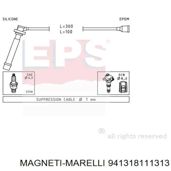 Juego de cables de encendido 941318111313 Magneti Marelli