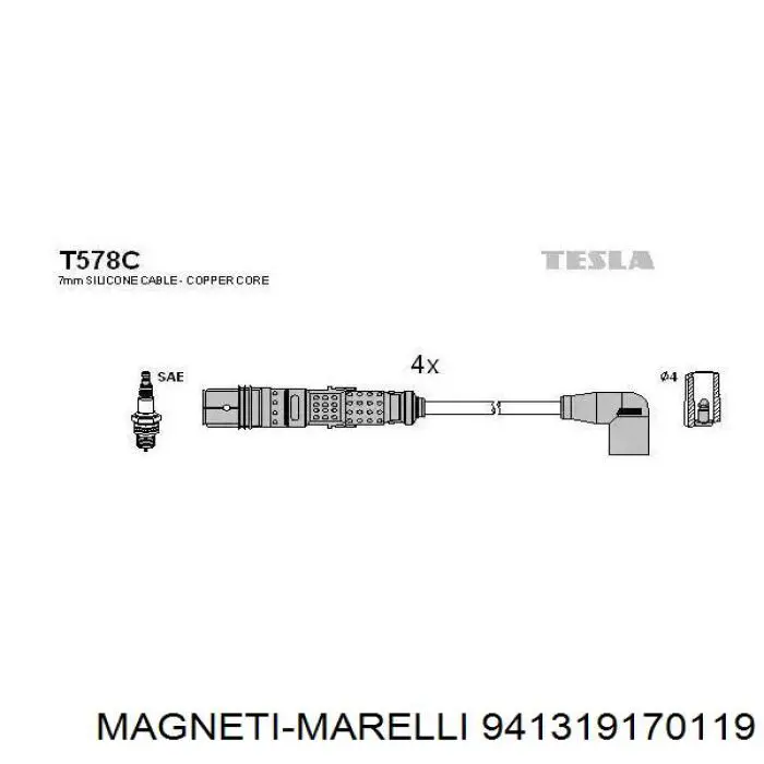 Купить 941319170119 Magneti Marelli Провода высокого напряжения